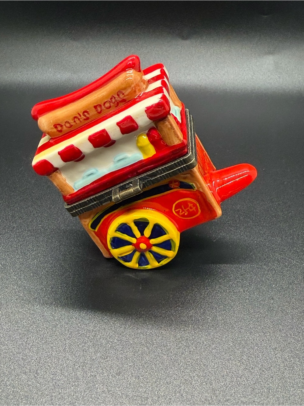 Hotdog Stand Cart Hinged Trinket Box With Hotdog Trinket - Picture 4 of 6